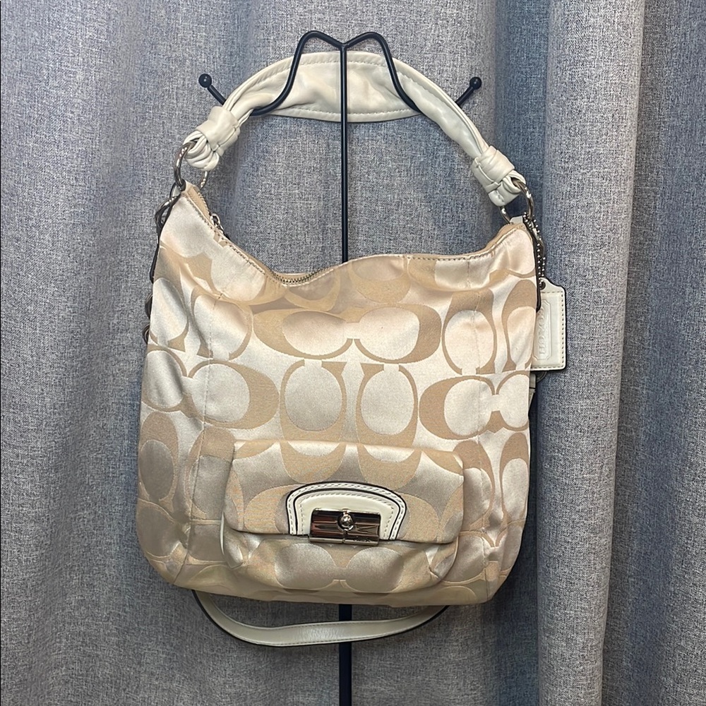 Coach Satin White 2009 Shoulder Crossbody Bag